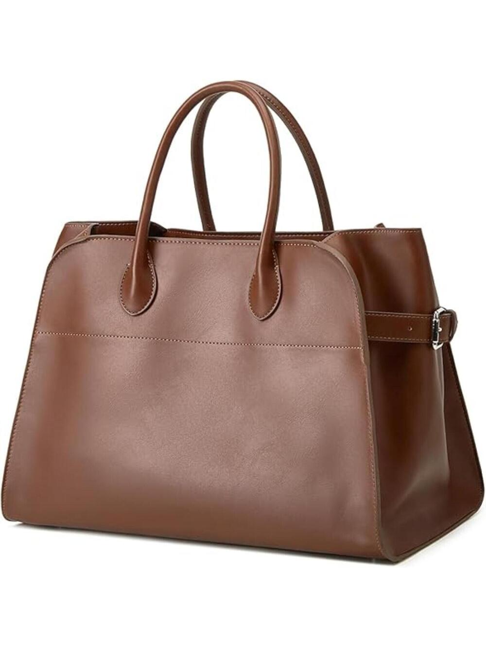 Yafirgeer, Coffee, Women's Leather Tote Bag